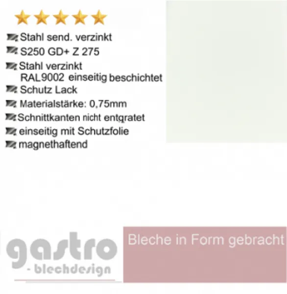 Detailansicht Oberfläche glatt einseitig RAL 9006 Nasslack 